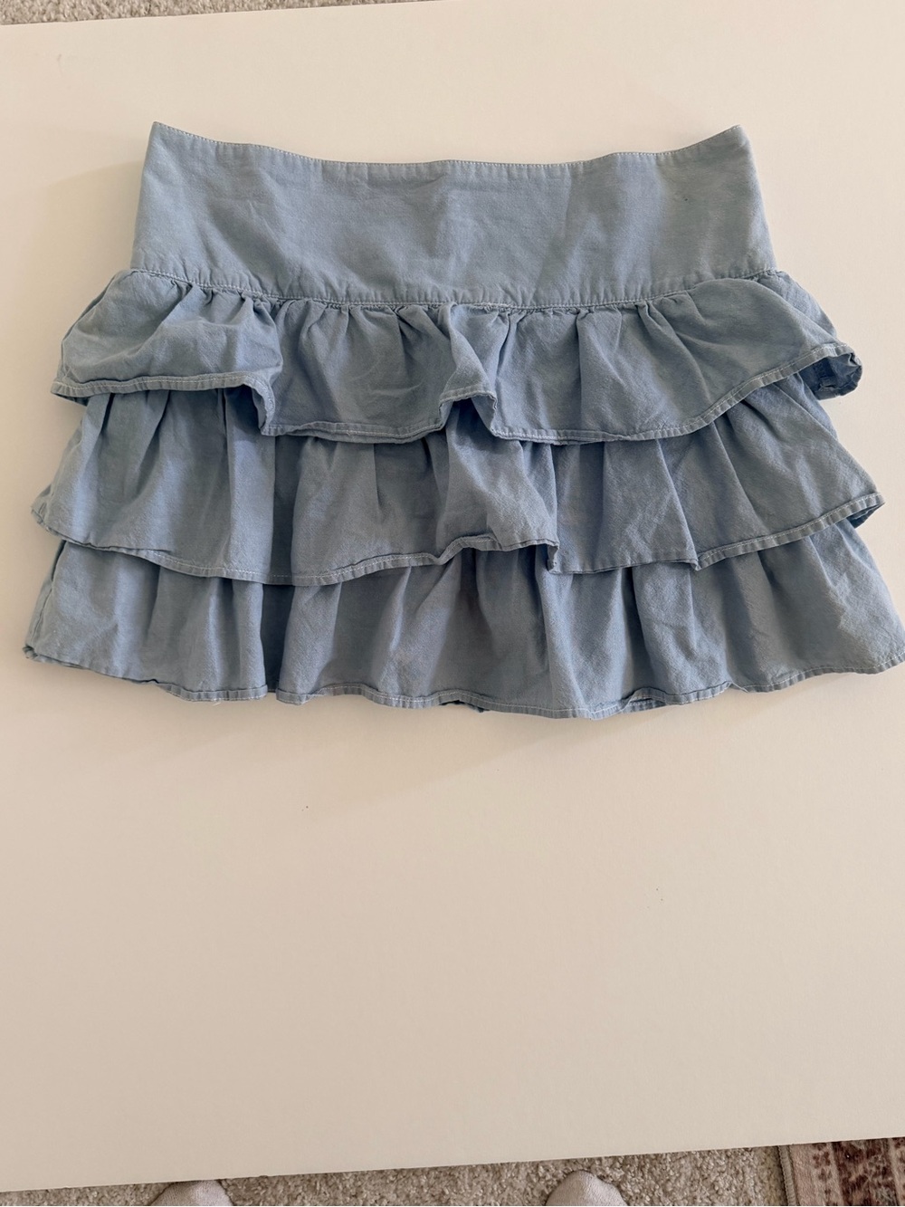 2B Bebe Light Blue Tiered Ruffle Mini Skirt